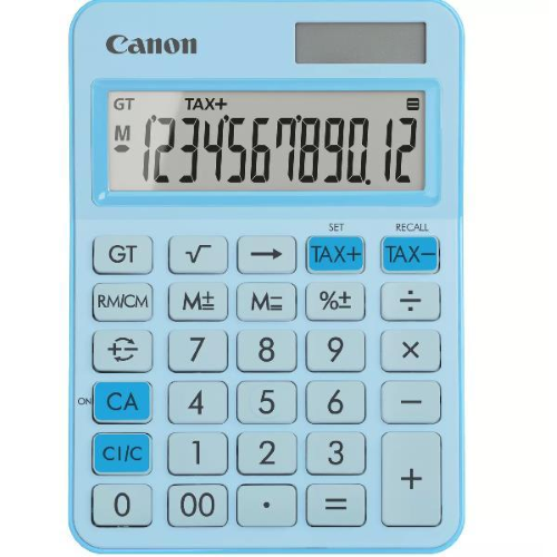 CANON LS-125KB-PBL CALCOLATRICE DA TAVOLO 12 CIFRE ALIMENTAZIONE SOLARE/BATTERIA CELESTE